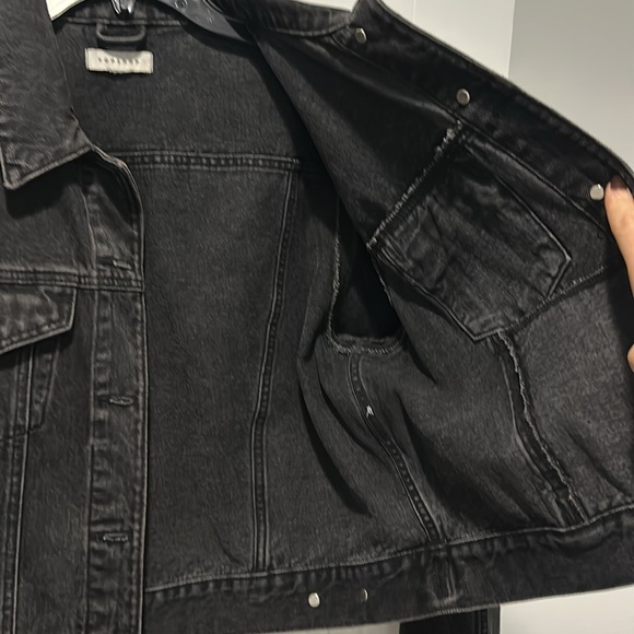 TOPSHOP black Jean jacket size 8/10 - Picture 4 of 7